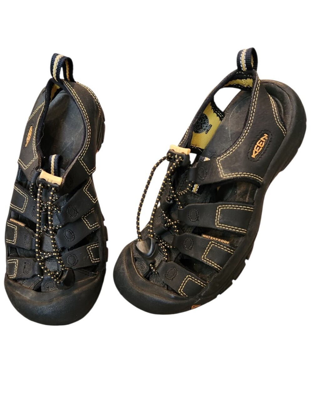 Keen Kids Newport H2 Waterproof Sport Sandal Black/Keen Yellow Size 4 Durable
